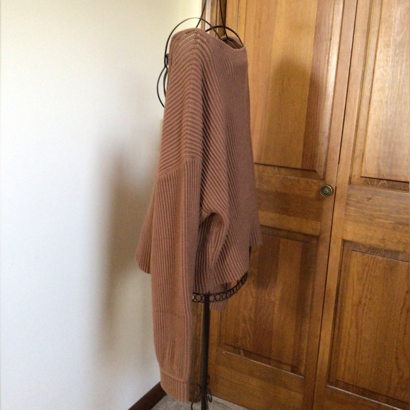 New Lunya Prima Cozy Pullover Reversible Cotton Silk Sweater Walnut Brown - Picture 12 of 12